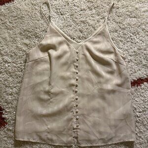 White Button Up Tank Top